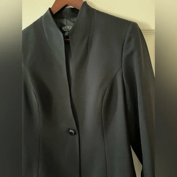 Kasper Rich Black One Button Blazer Women’s Size 12 - Picture 3 of 16